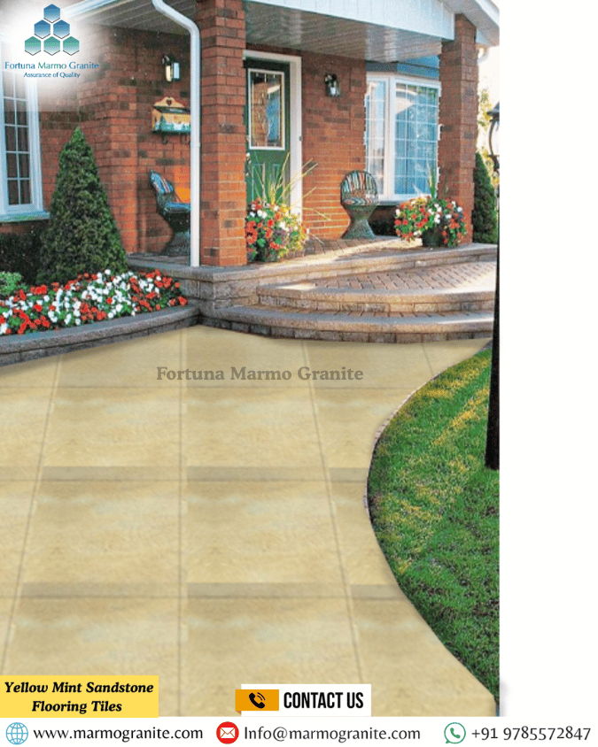 Yellow Mint Sandstone Flooring Tiles