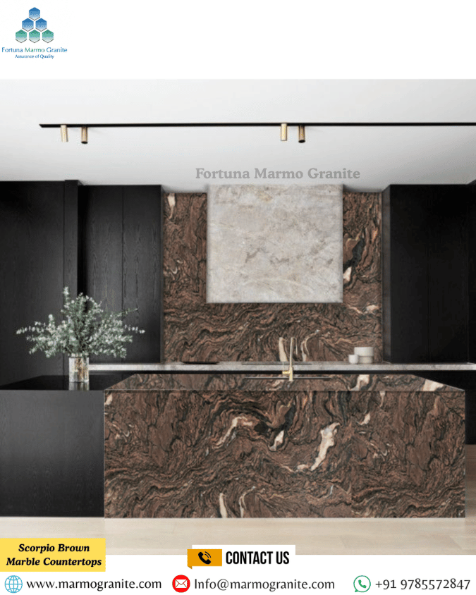 Scorpio Brown Marble Countertops