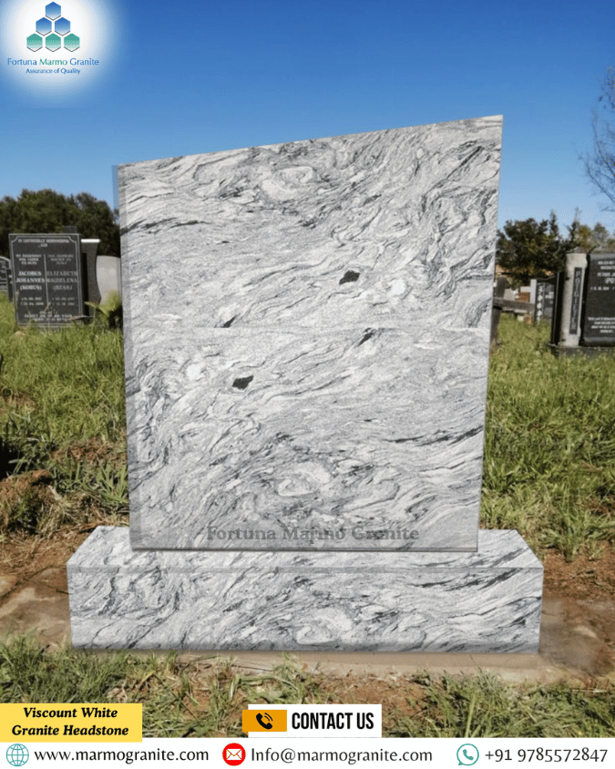 Viscount White Granite Headstone