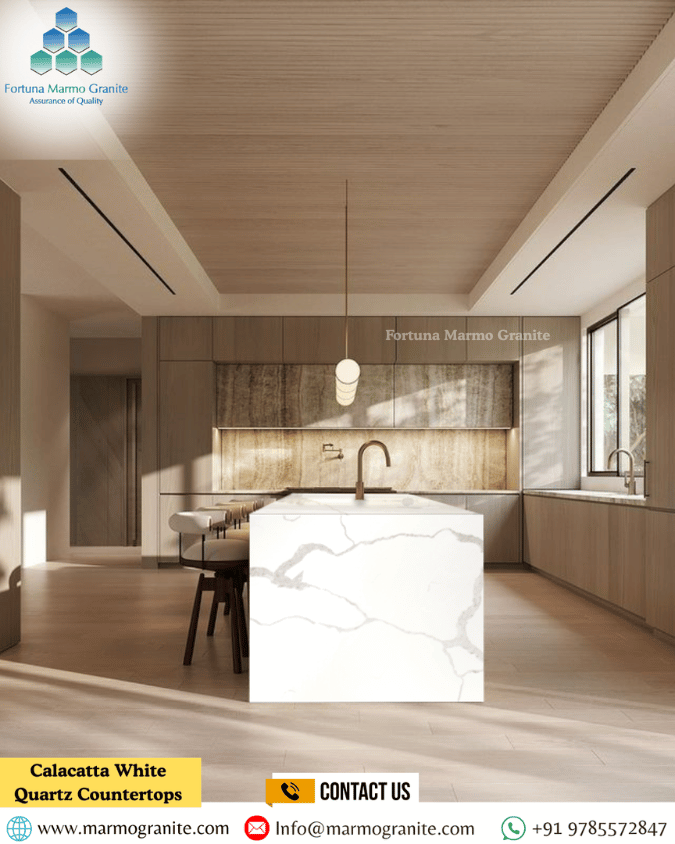 Calacatta White Quartz Countertops