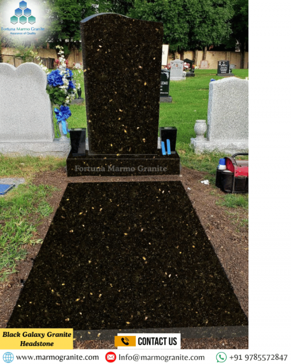 Black Galaxy Granite Headstone