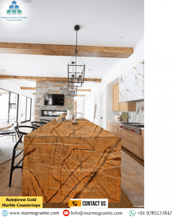 Rainforest Gold Marble Countertops