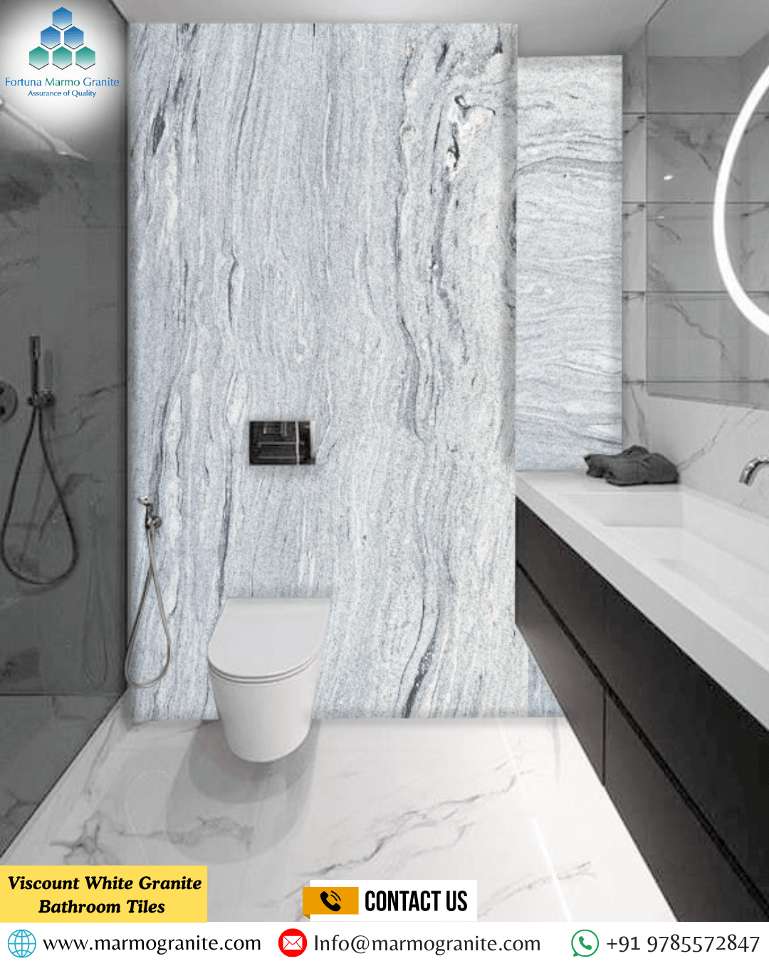 Viscount White Granite Bathroom Tiles 