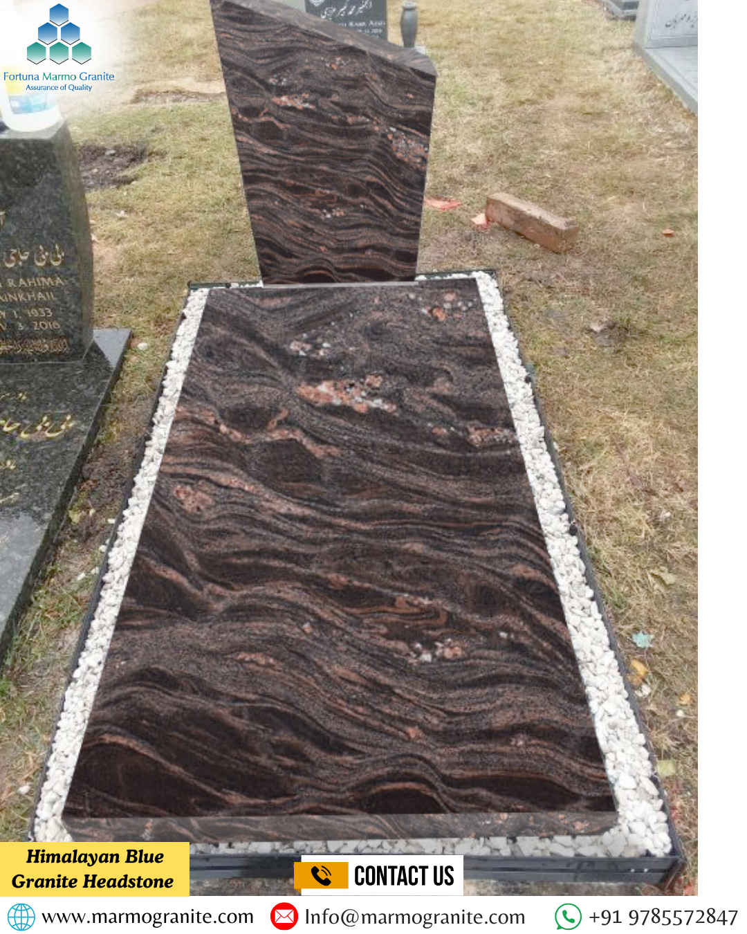 Himalayan Blue Granite Headstone 