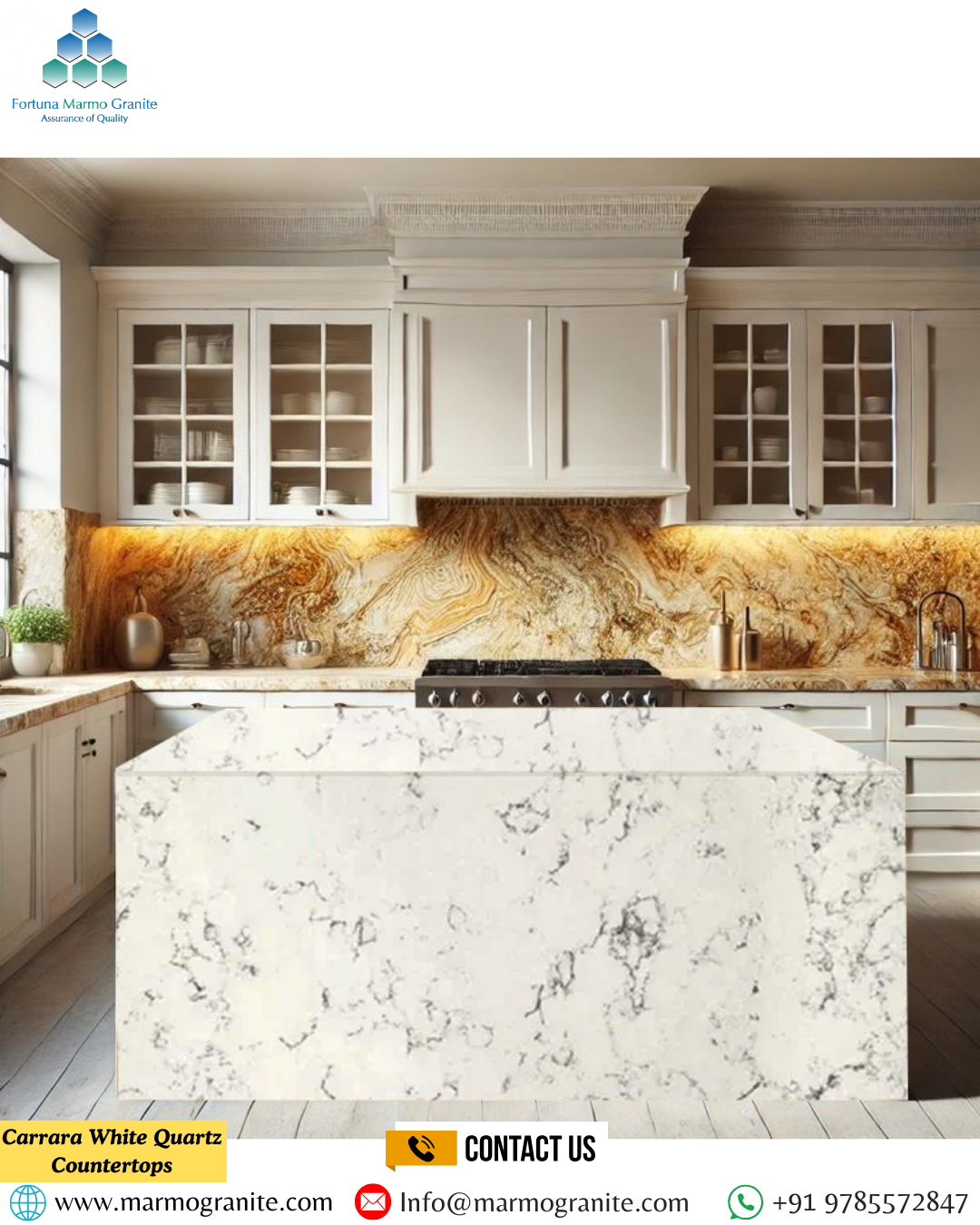 Carrara White Quartz Countertops Carrara White Quartz Countertops