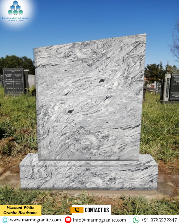 Viscount White Granite Headstone 