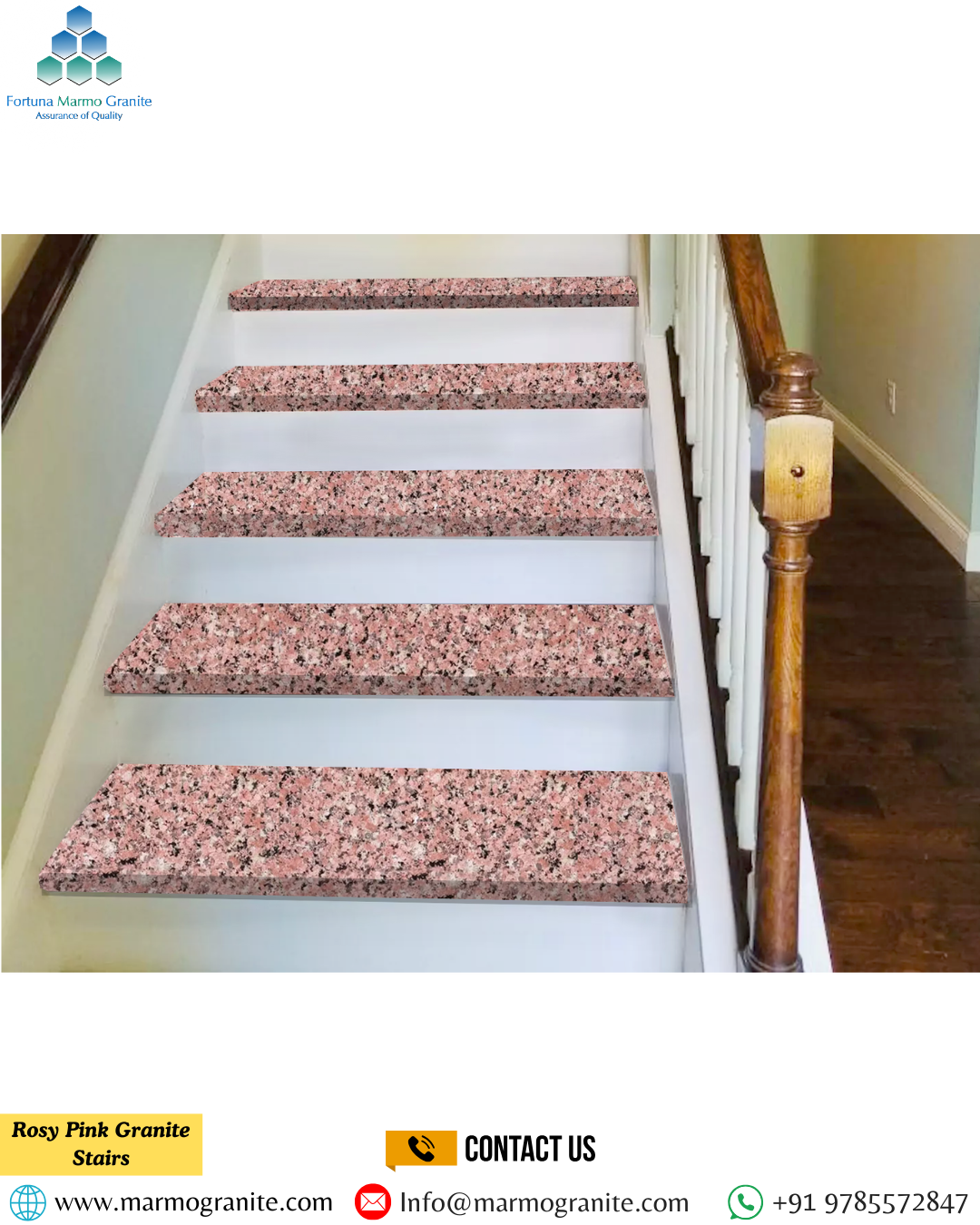 Rosy Pink Granite Stairs