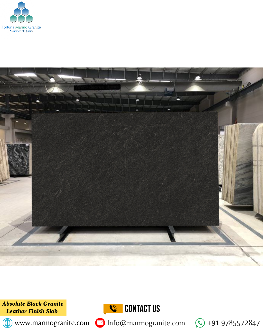 Absolute Black Granite Leather Finish Slab 