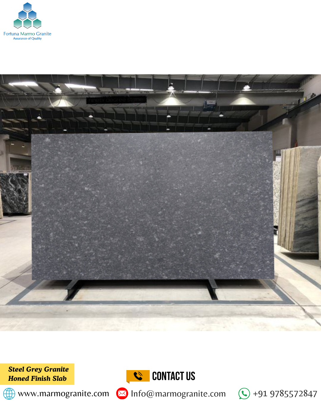 Steel Grey Granite Honed Finish Slab 