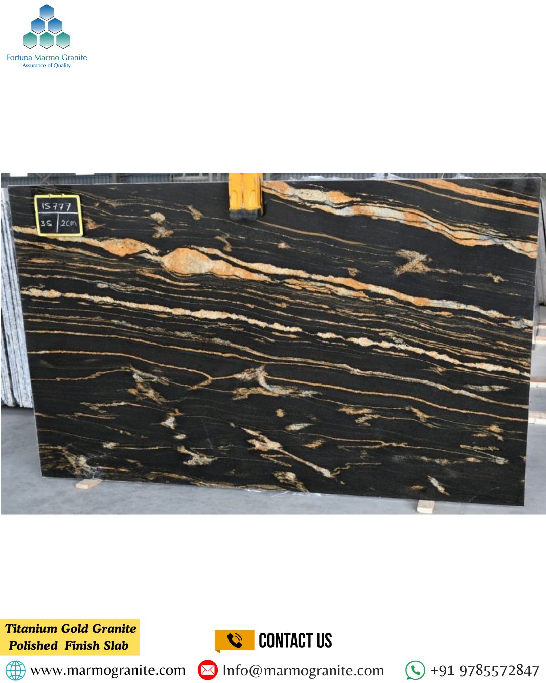 Titanium Gold Granite Polished Finish Slab 