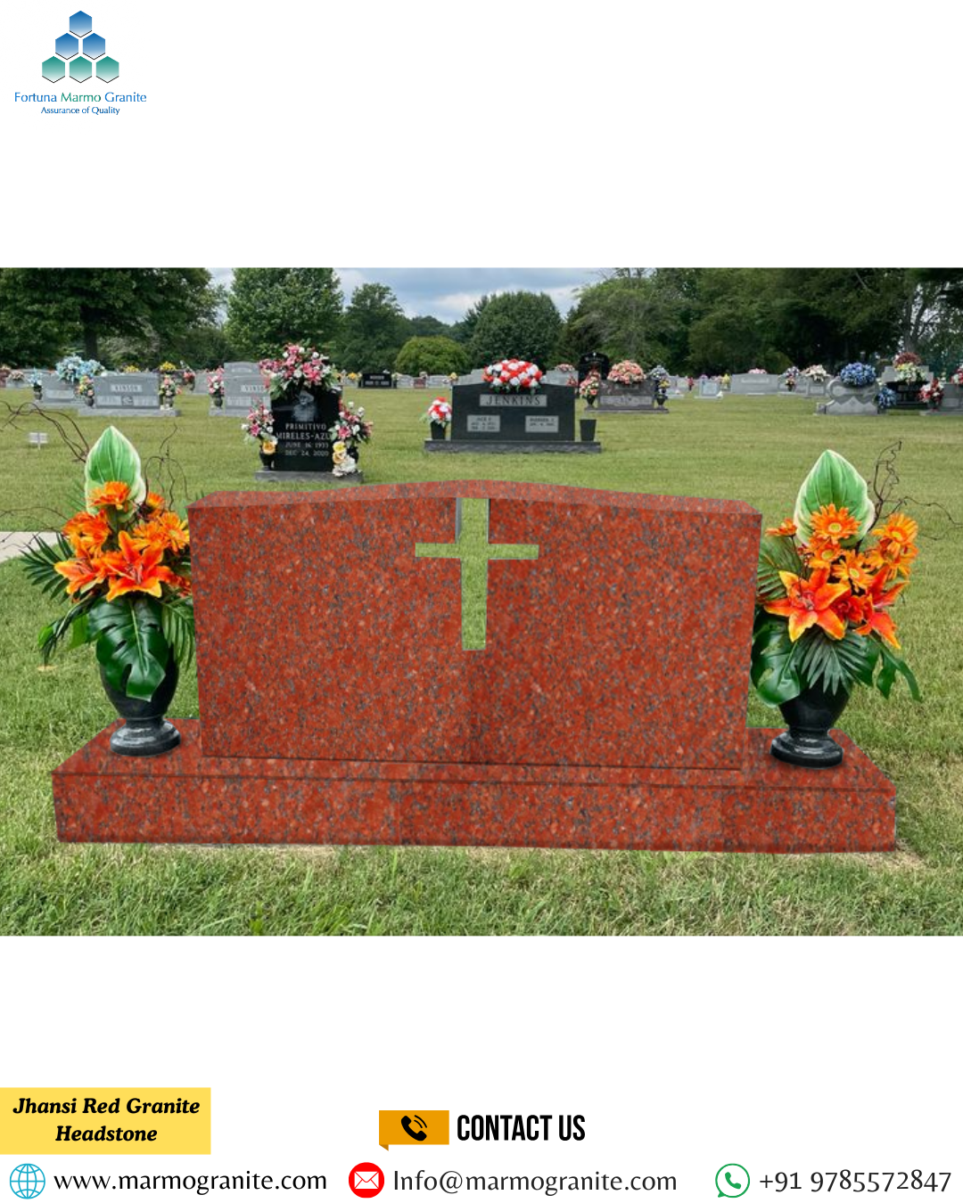Jhansi Red Granite Headstone