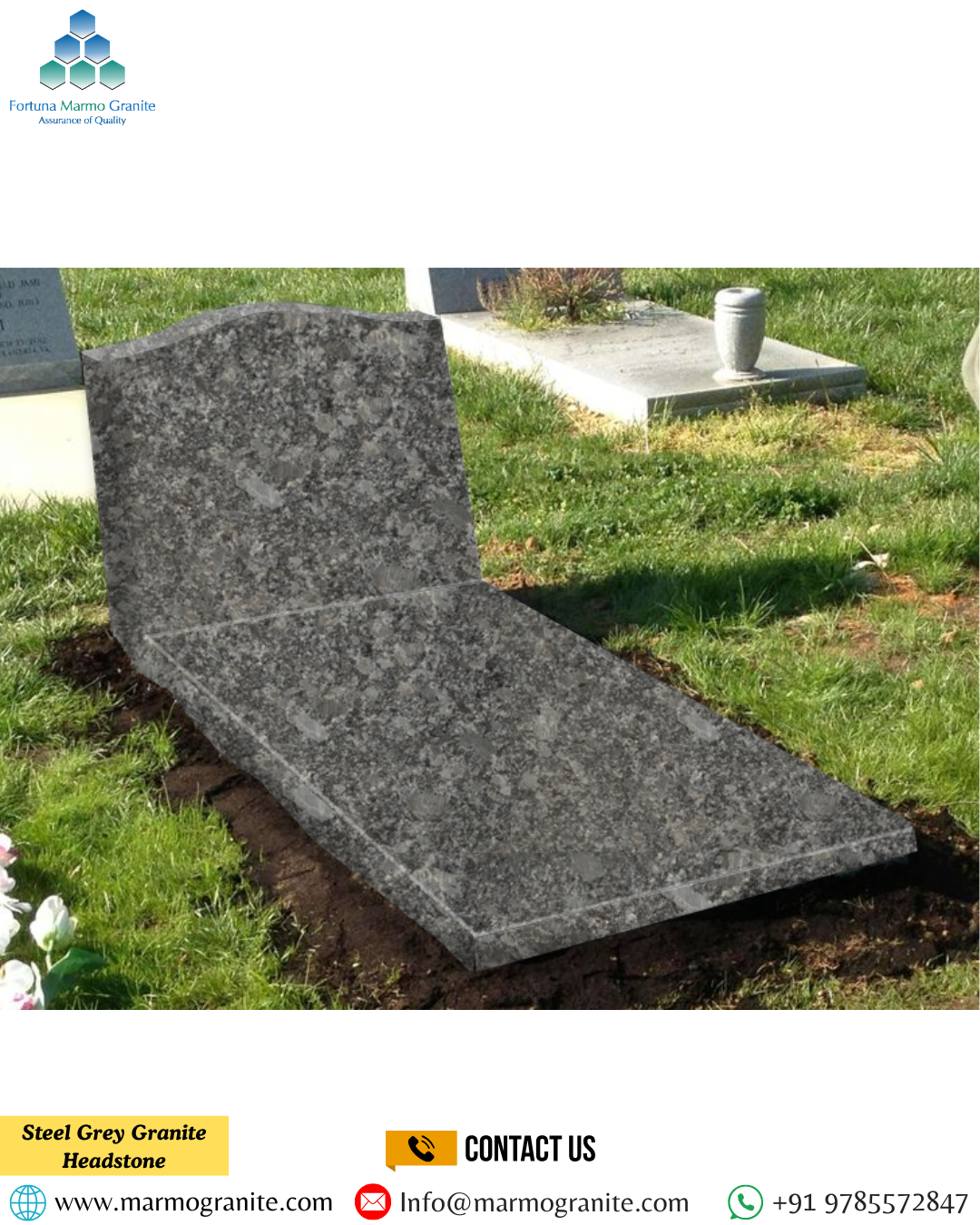 Steel Grey Granite Headstone