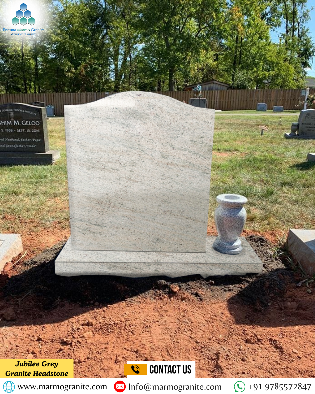 Jubilee Grey Granite Headstone