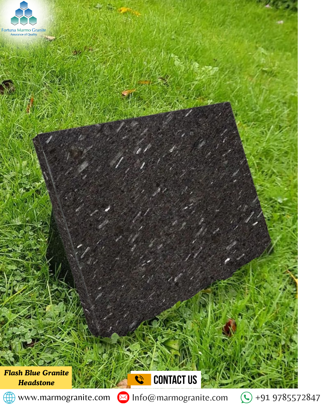 Flash Blue Granite Headstone
