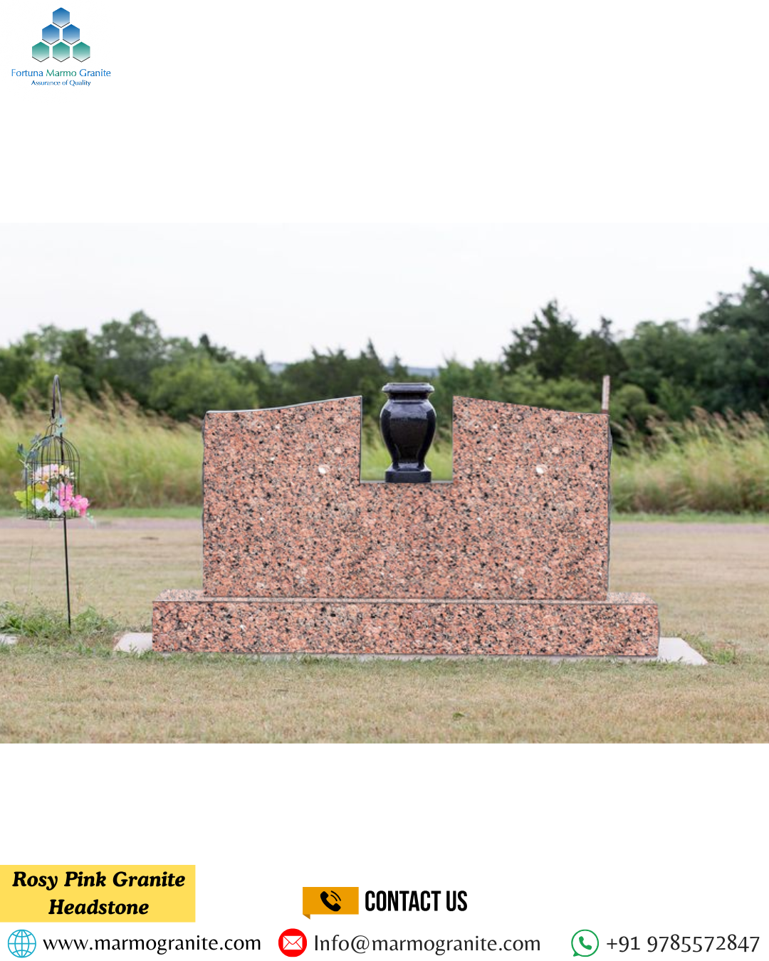 Rosy Pink Granite Headstone