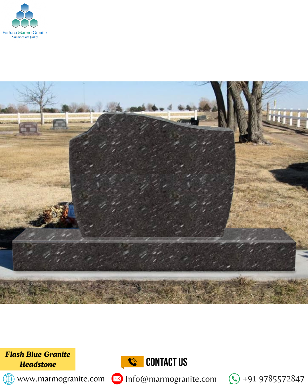 Flash Blue Granite Headstone