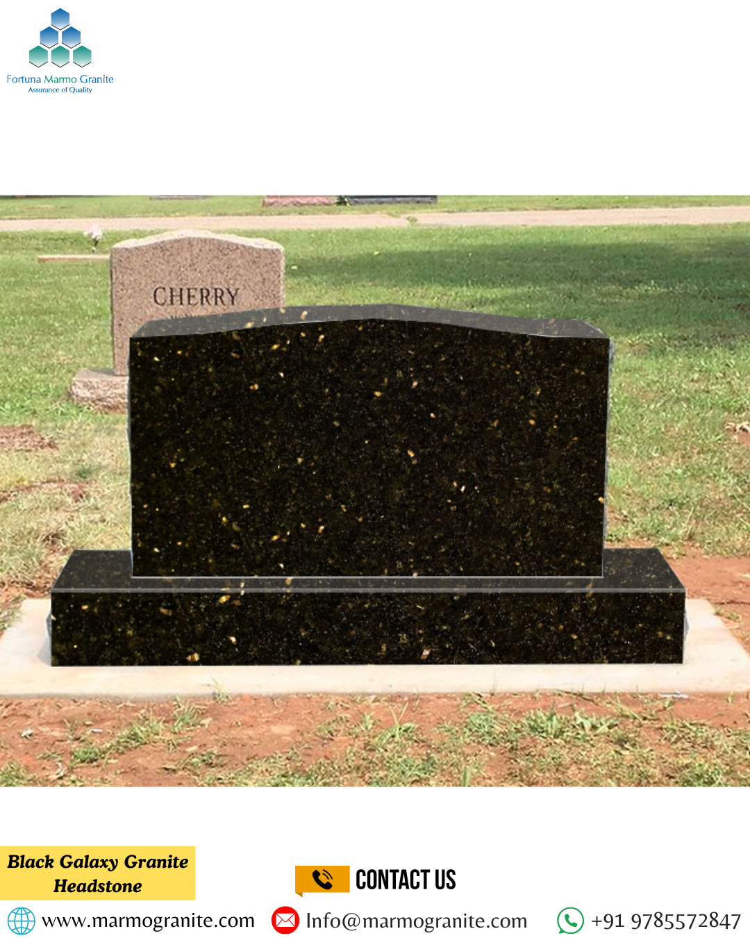 Black Galaxy Granite Headstone
