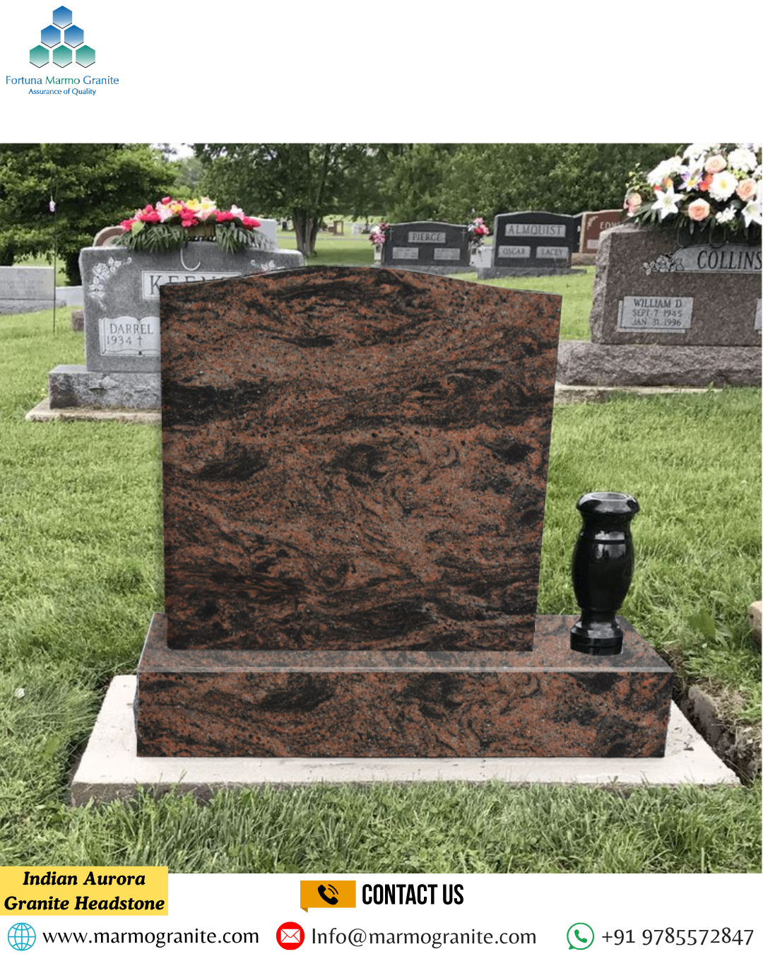 Indian Aurora Granite Headstone Indian Aurora Granite Headstone