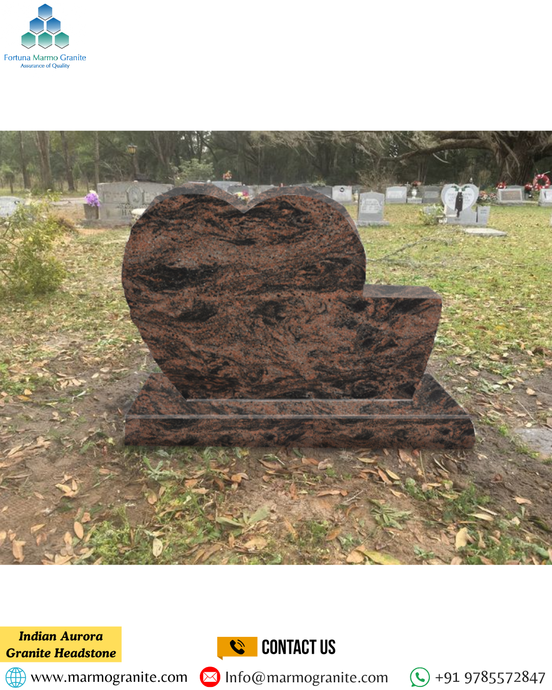 Indian Aurora Granite Headstone