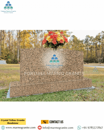 Crystal Yellow Granite Headstone