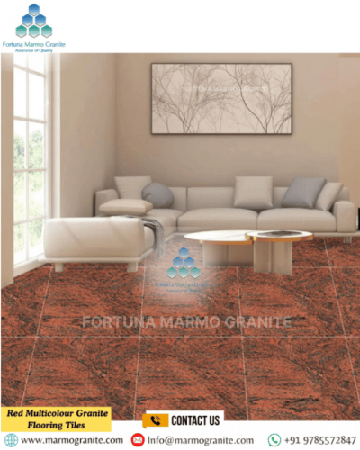 Red Multicolour Granite Flooring Tiles 