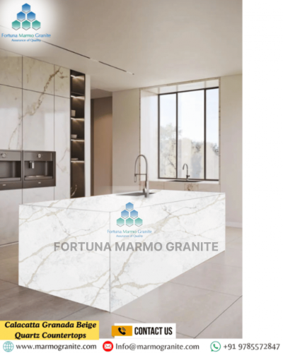 Calacatta Granada Beige Quartz Countertops
