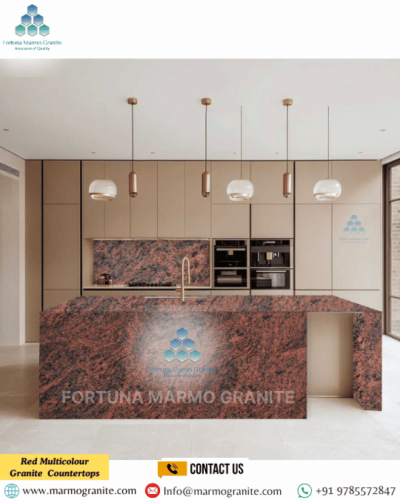 Red Multicolour Granite Countertops