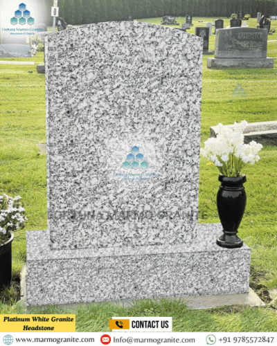 Platinum White Granite Headstone Platinum White Granite Headstone