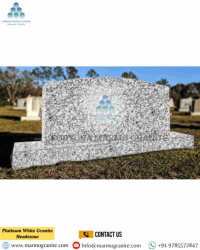 Platinum White Granite Headstone Platinum White Granite Headstone