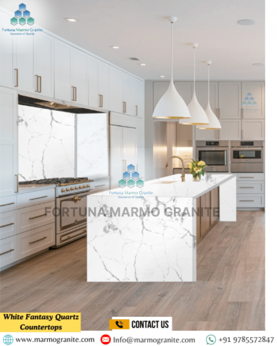 White Fantasy Quartz Countertops