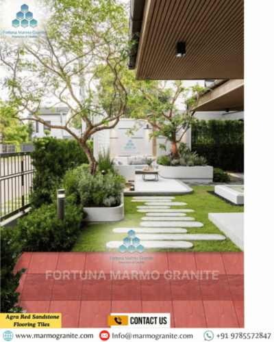 Agra Red Sandstone Flooring Tiles