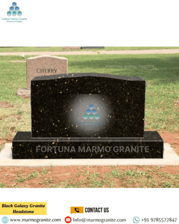 Black Galaxy Granite Headstone