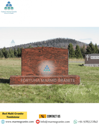 Red Multi Granite Tombstone