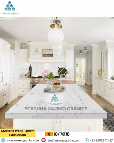 Statuario White Quartz Countertops