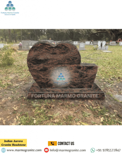 Indian Aurora Granite Headstone