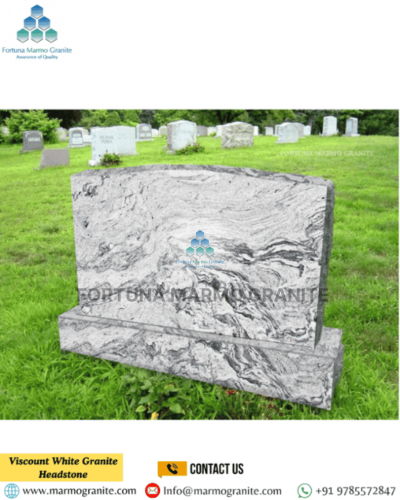 Viscount White Granite Headstone