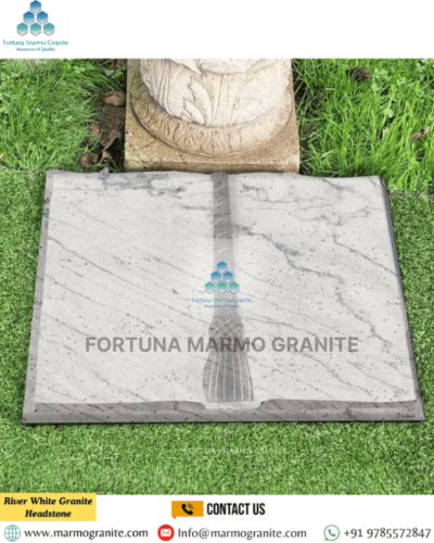River White Granite Headstone