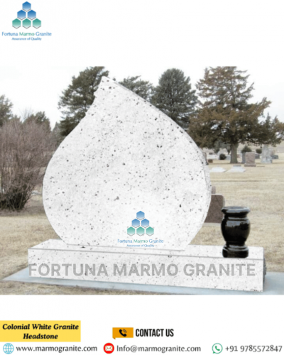 Colonial White Granite Headstone