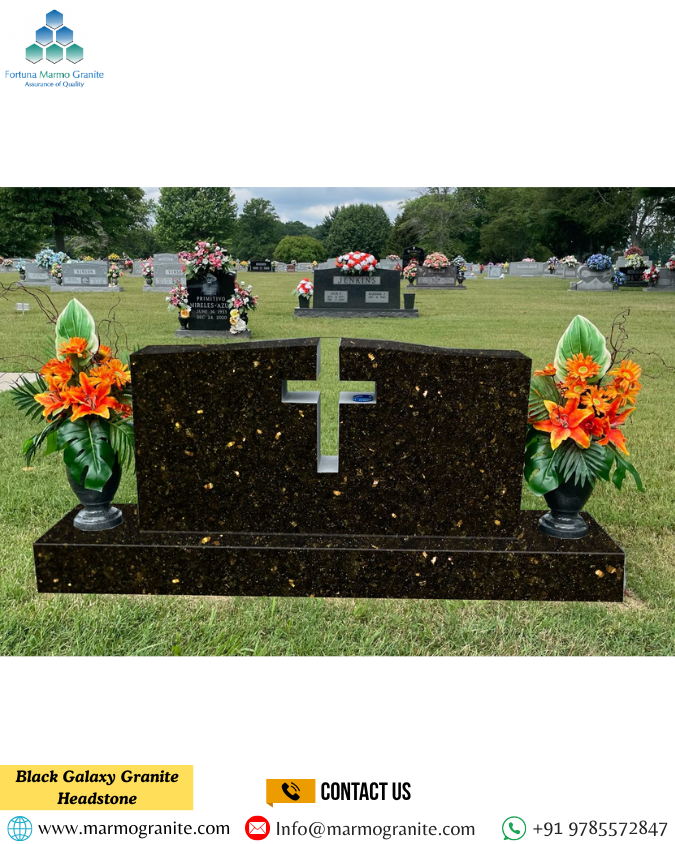 Black Galaxy Granite Headstone Black Galaxy Granite Headstone
