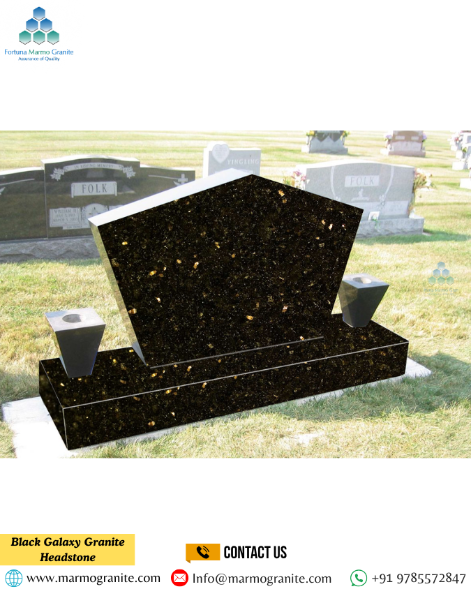 Black Galaxy Granite Headstone Black Galaxy Granite Headstone