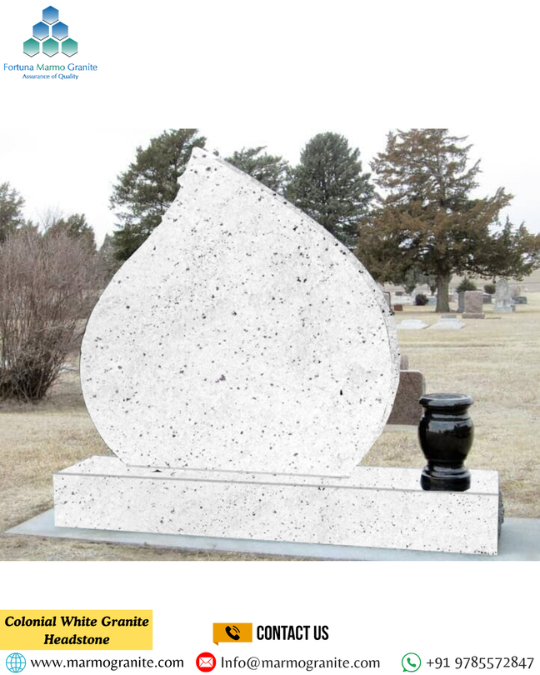 Colonial White Granite Headstone