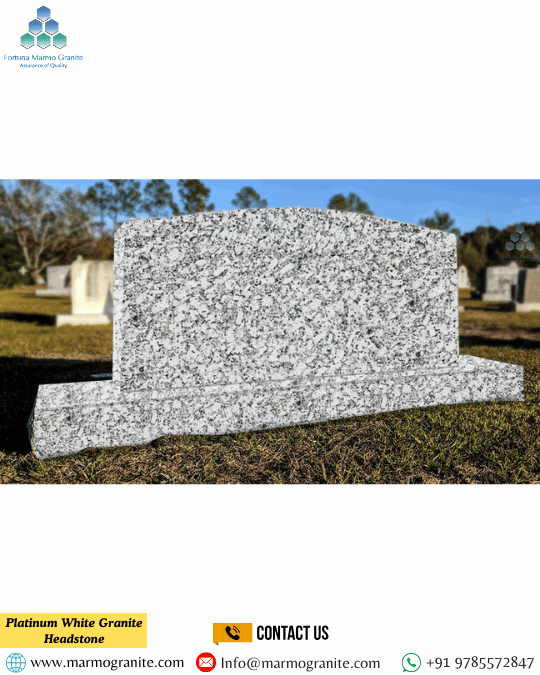 Platinum White Granite Headstone