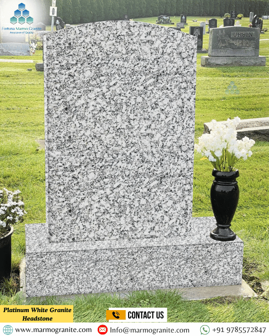 Platinum White Granite Headstone