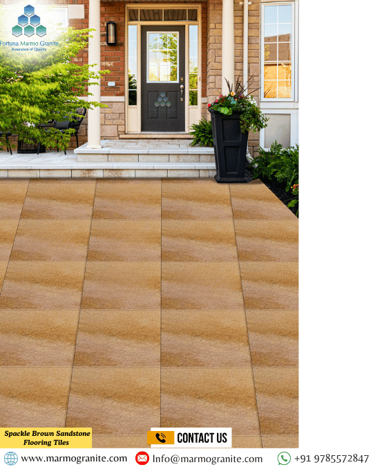 Spackle Brown Sandstone Flooring Tiles 