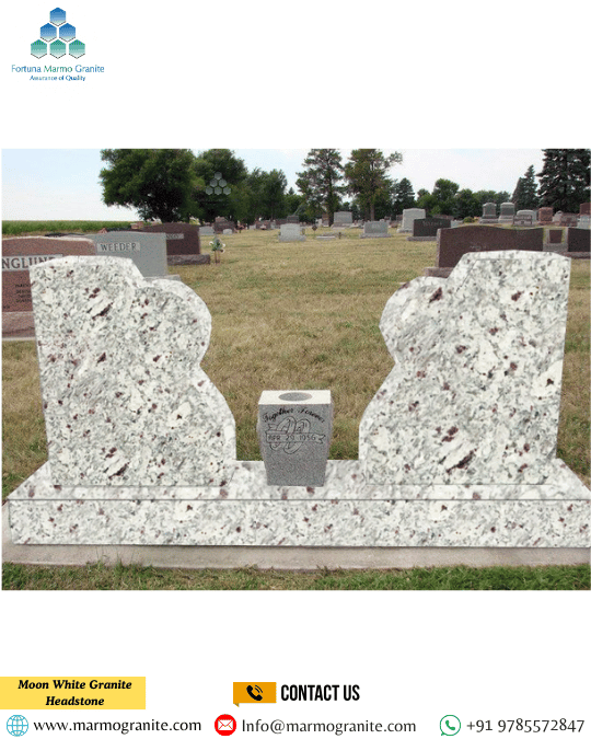 Moon White Granite Headstone
