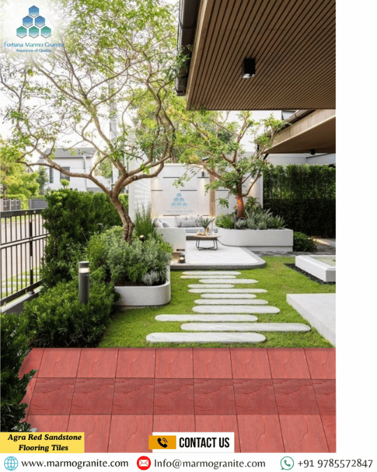 Agra Red Sandstone Flooring Tiles 