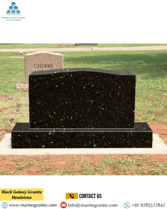 Black Galaxy Granite Headstone
