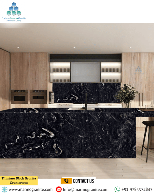 Titanium Black Granite Countertops