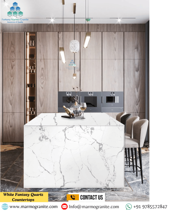White Fantasy Quartz Countertops
