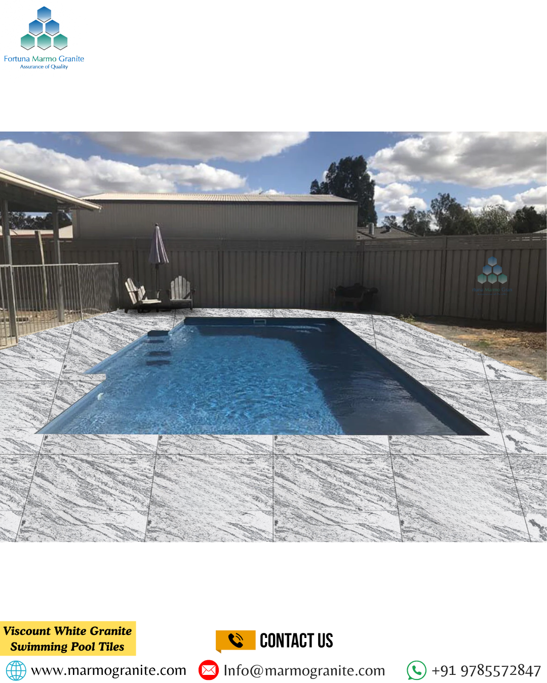 Viscount White Granite Swimming Pool Tiles